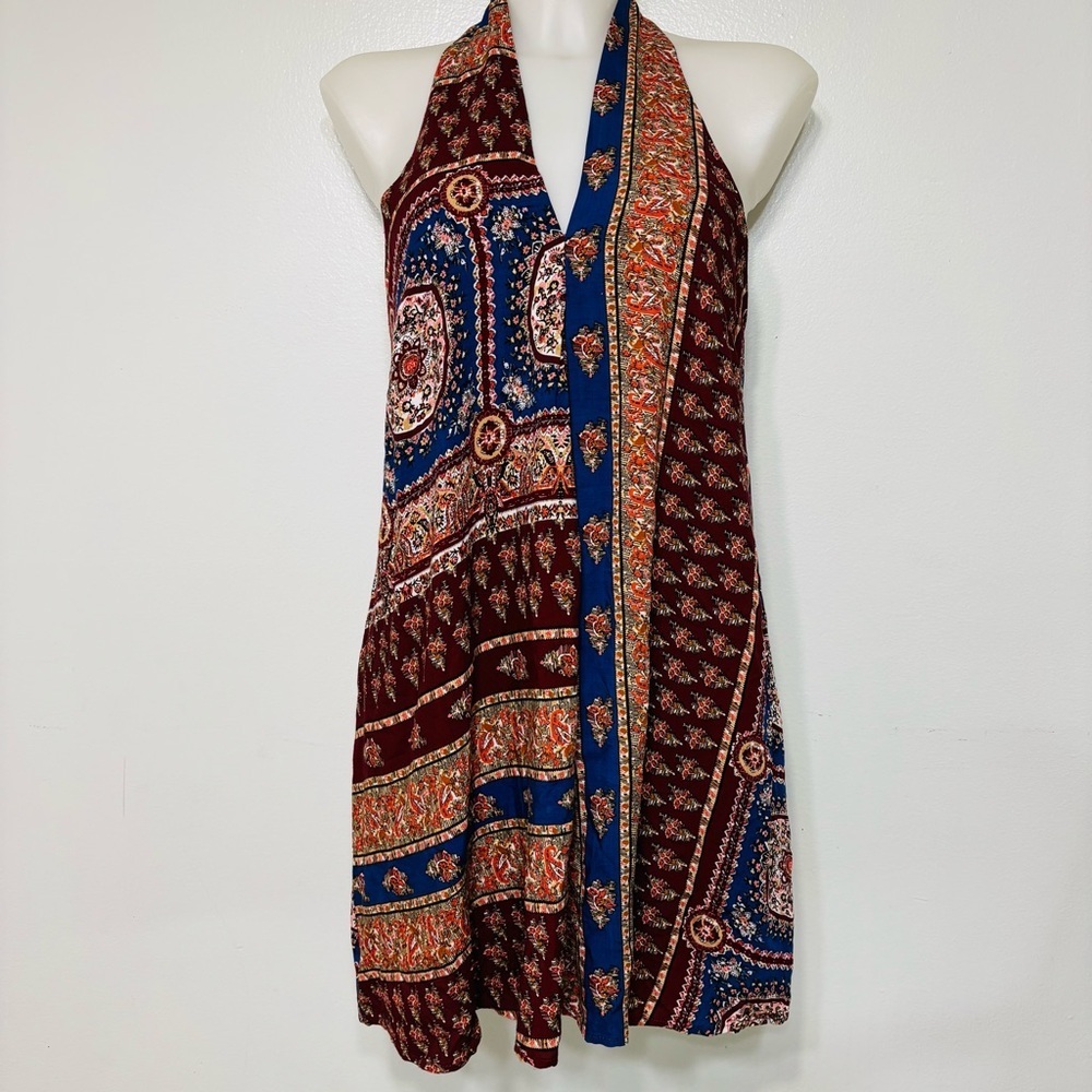 Entro Boho V Neck Halter Tunic Top Size S